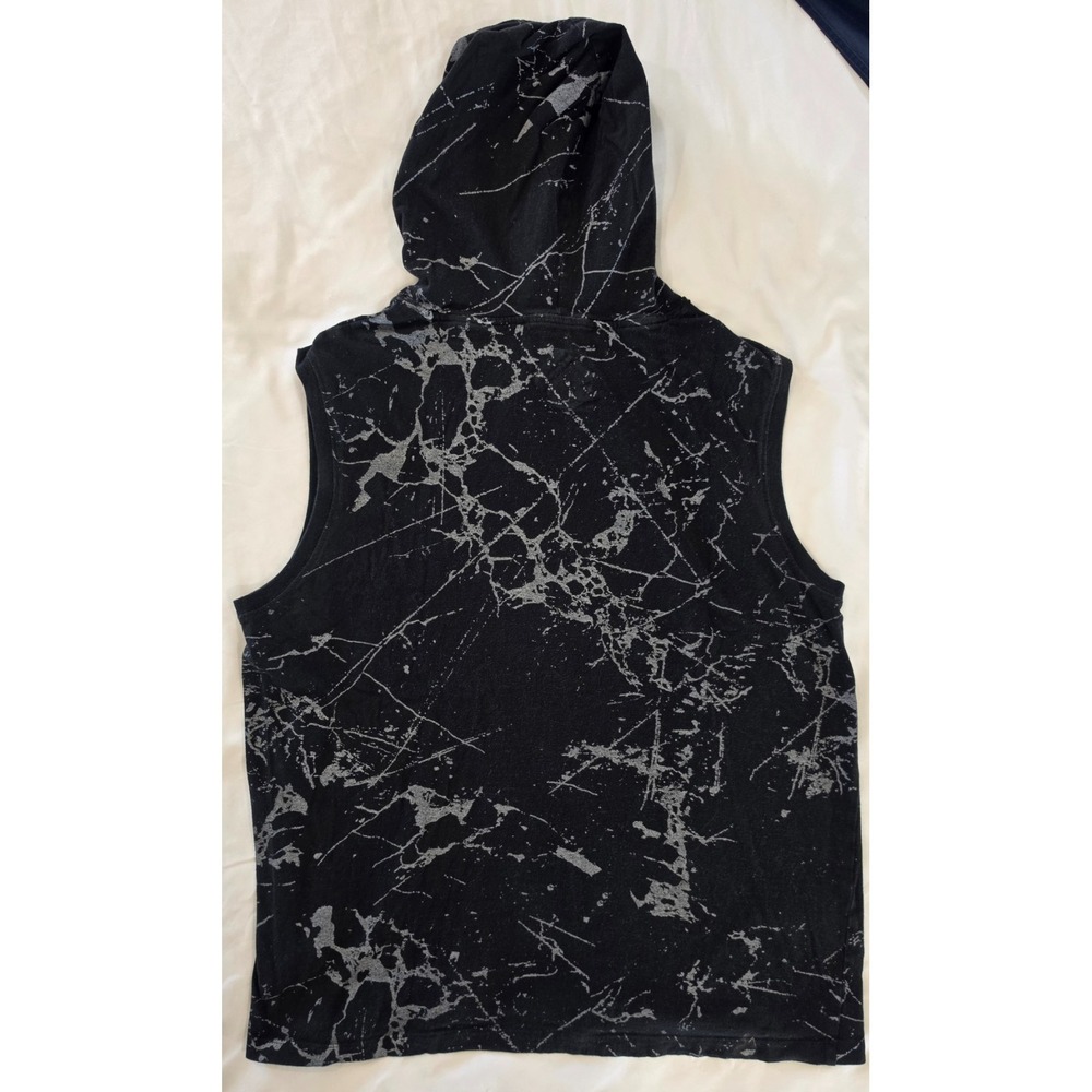 Original Gravity Men's L Skull Sleeveless Hoodie Shirt Black Goth Grunge Punk - Picture 11 of 11